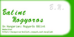 balint mogyoros business card